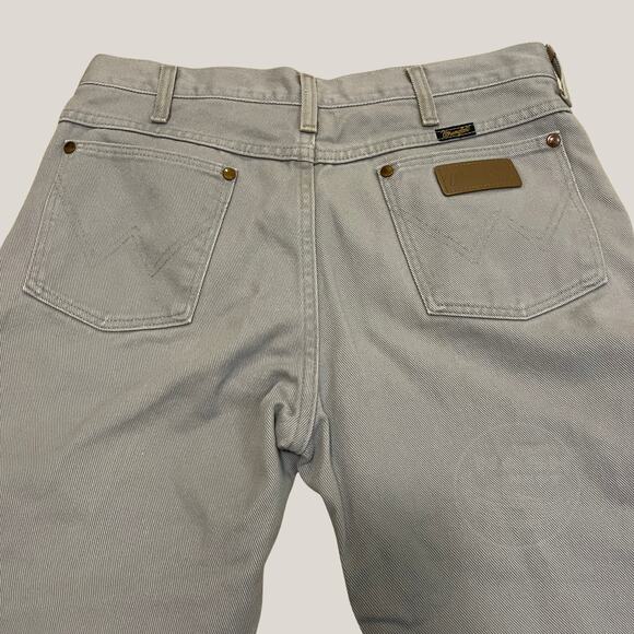 Wrangler 33x30 USA Gray Twill Jeans | Vintage Cowboy Cut Straight Leg Y2K Rare - Picture 10 of 10